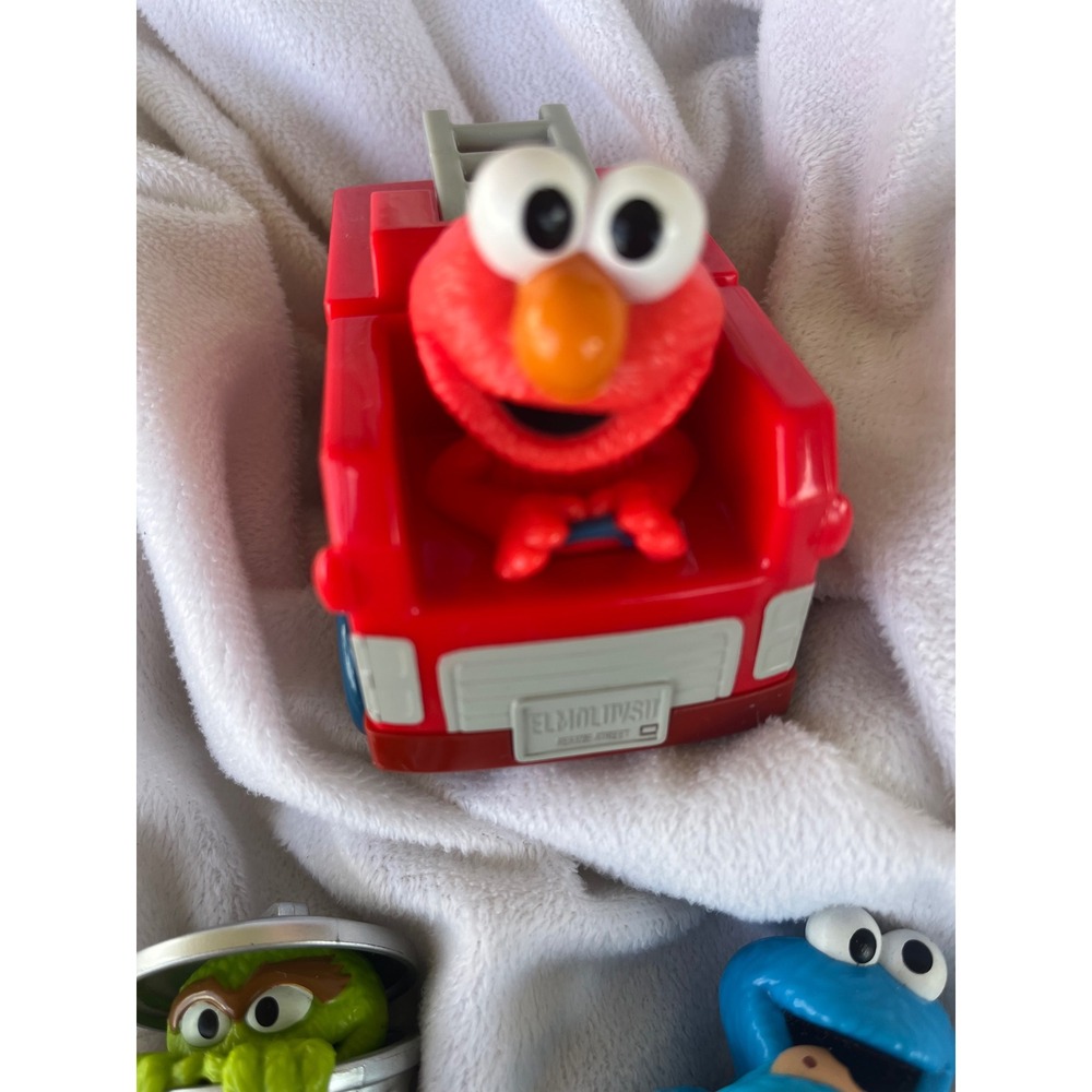 Sesame Street Toy Lot Elmo Fire Truck Cookie Monster Big Bird Oscar The Count‎ - Picture 2 of 8